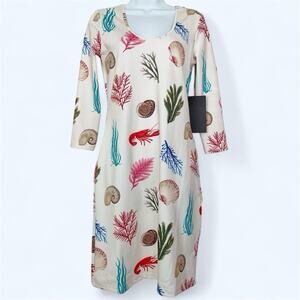 Tuckernuck Bahama Botanical Mara Mini Dress‎ Nautical Beachy Coastal Size Small